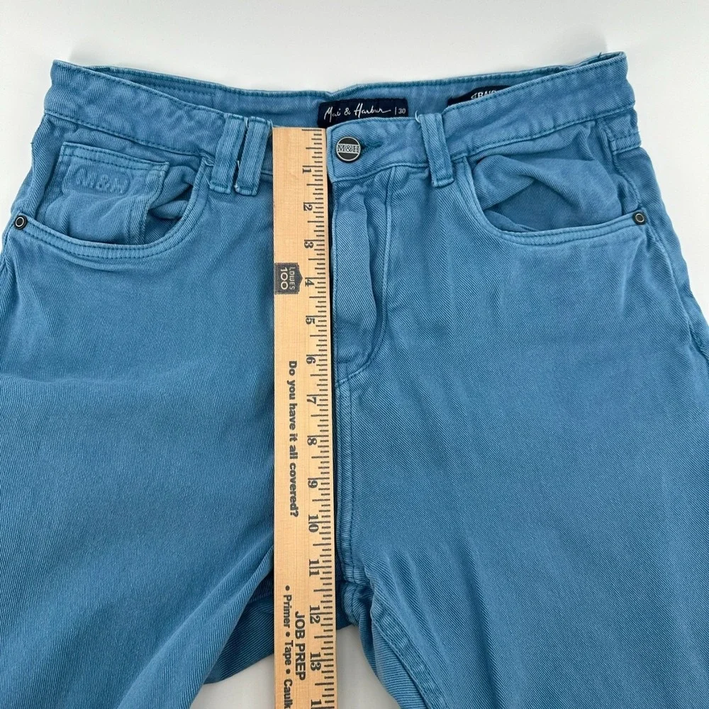Mast & Harbour Jeans Womens 30 Blue Denim High Rise Straight Fit‎ 5-Pockets Logo